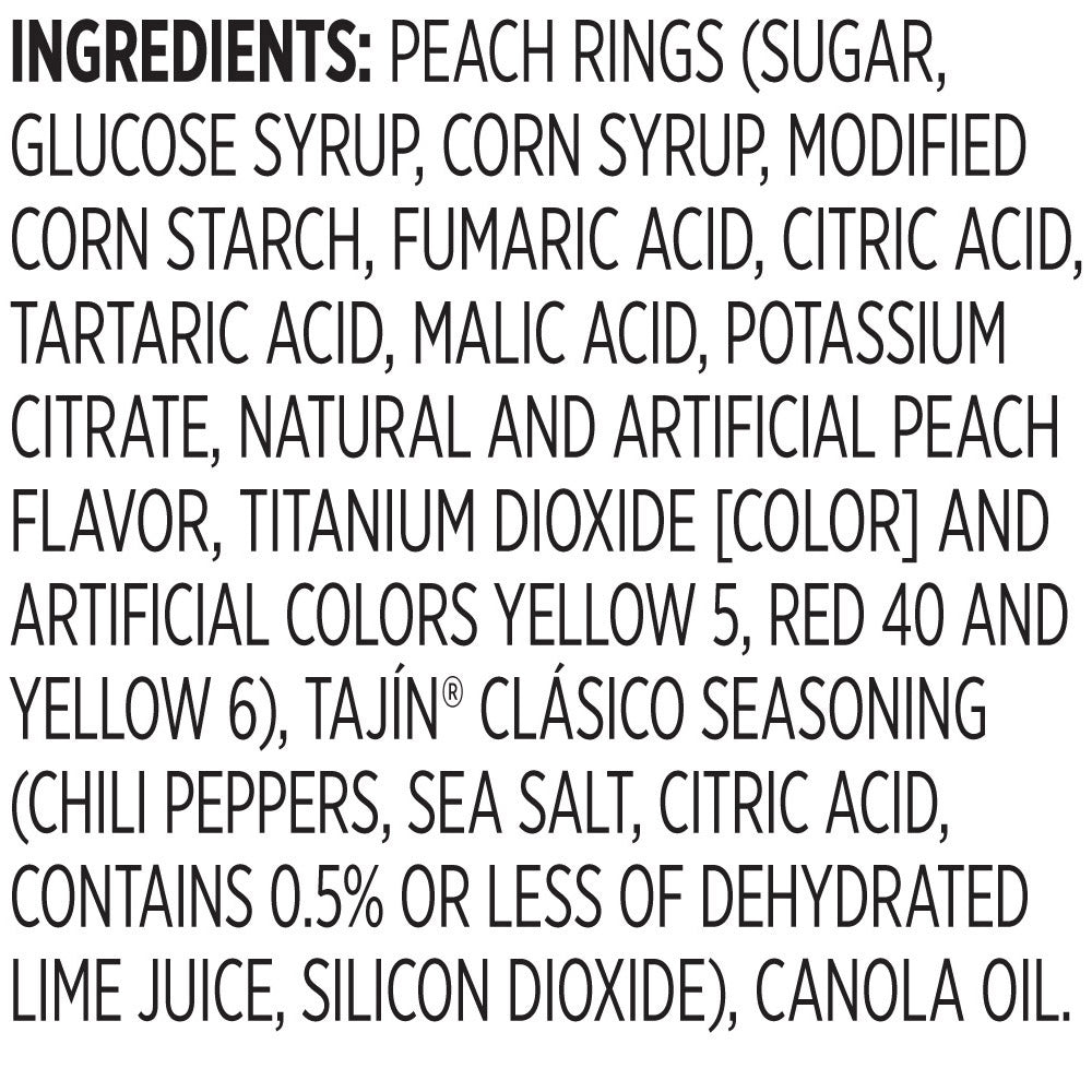 Snak Club Tajin Chili & Lime Seasoned Peach Rings, 11 Ounce Bag, 1 Pack