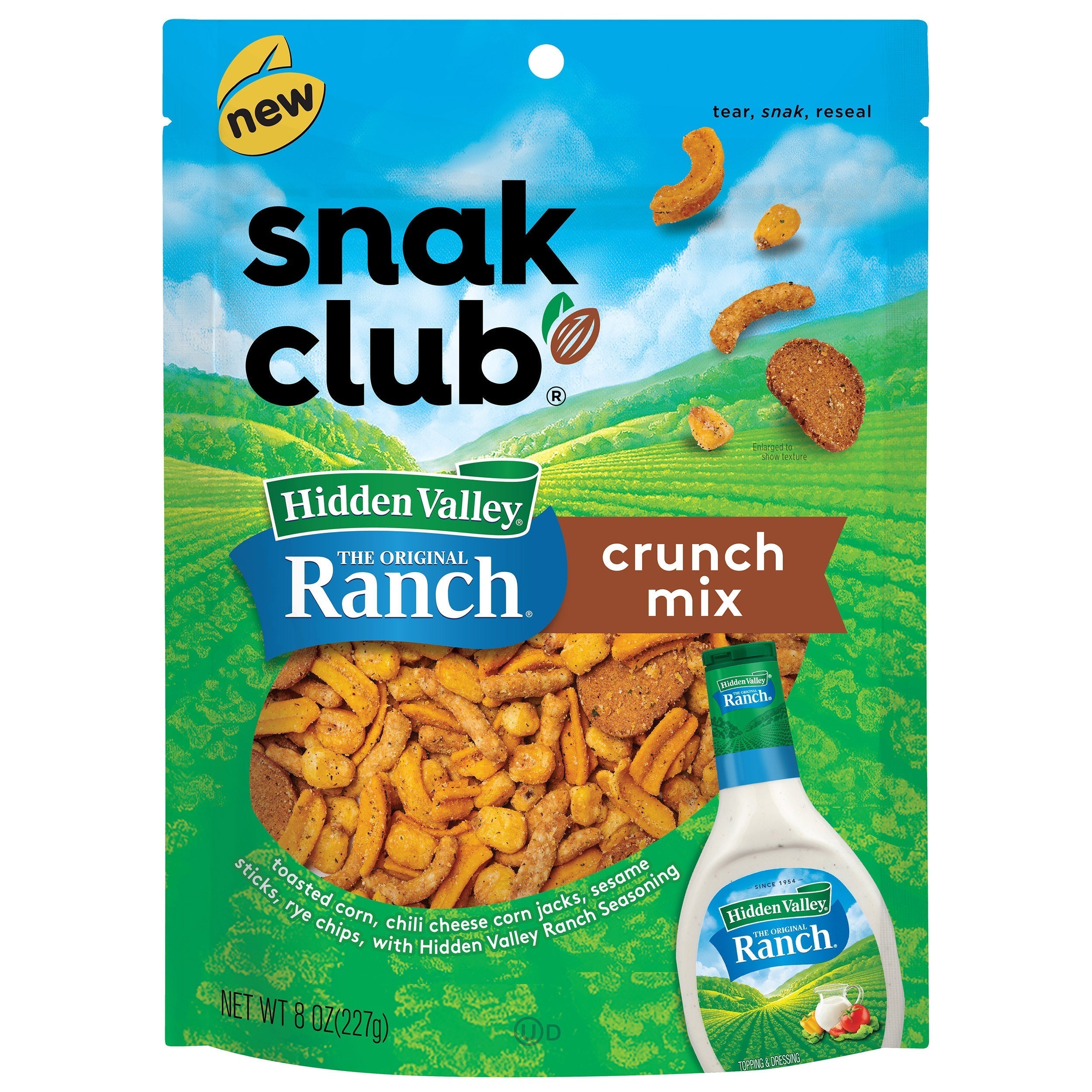 Snak Club Hidden Valley Ranch Crunch Mix, 8oz, 1 Pack