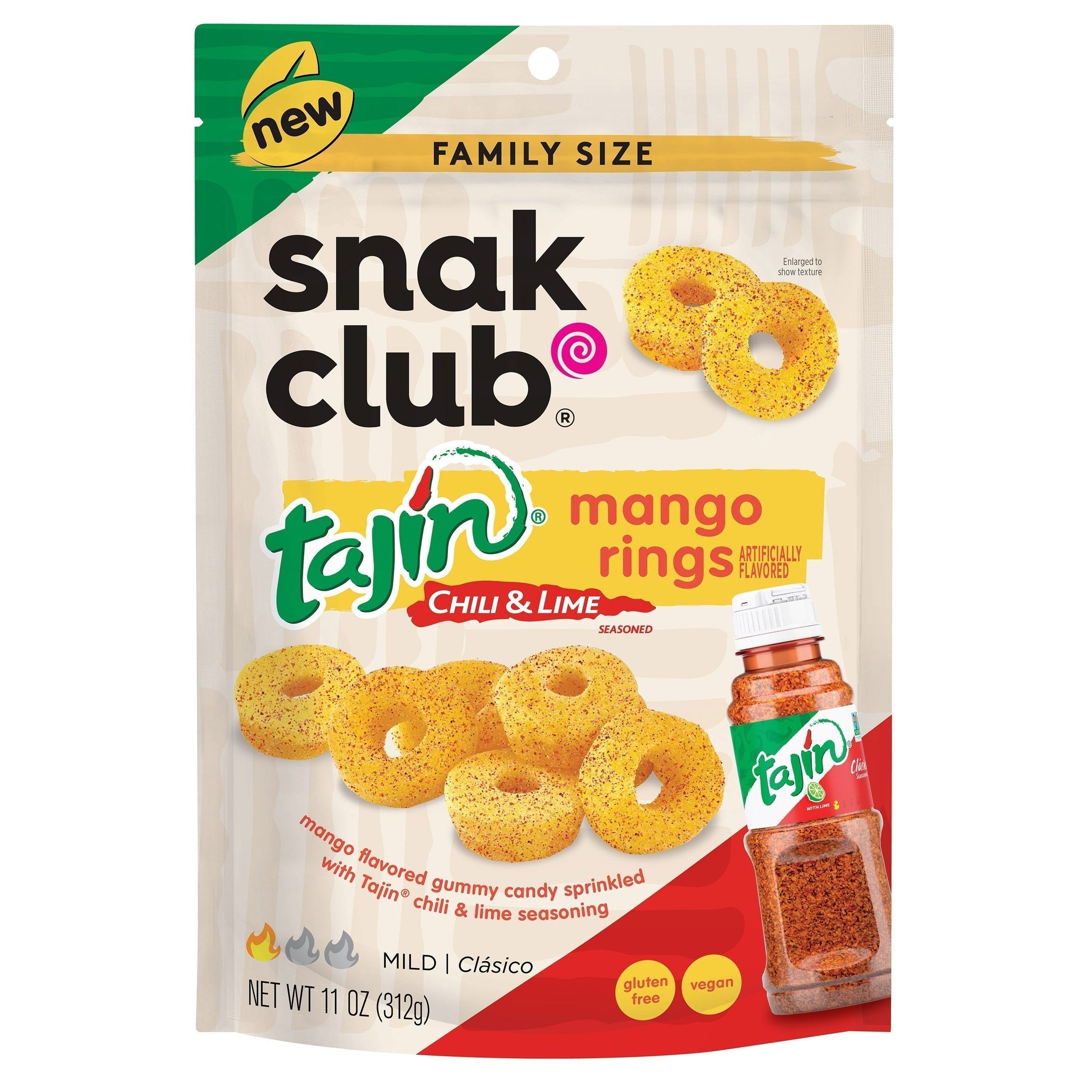 Snak Club Tajin Mango Rings Chile & Lime Seasoned 11 oz Resealable Bag