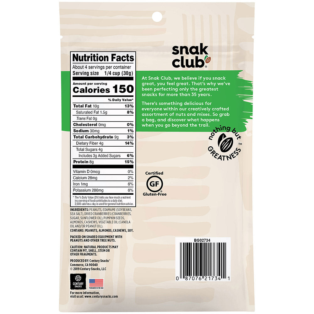 Snak Club Protein Power Snack Mix, 4.2 Ounce Bag, Pack of 6