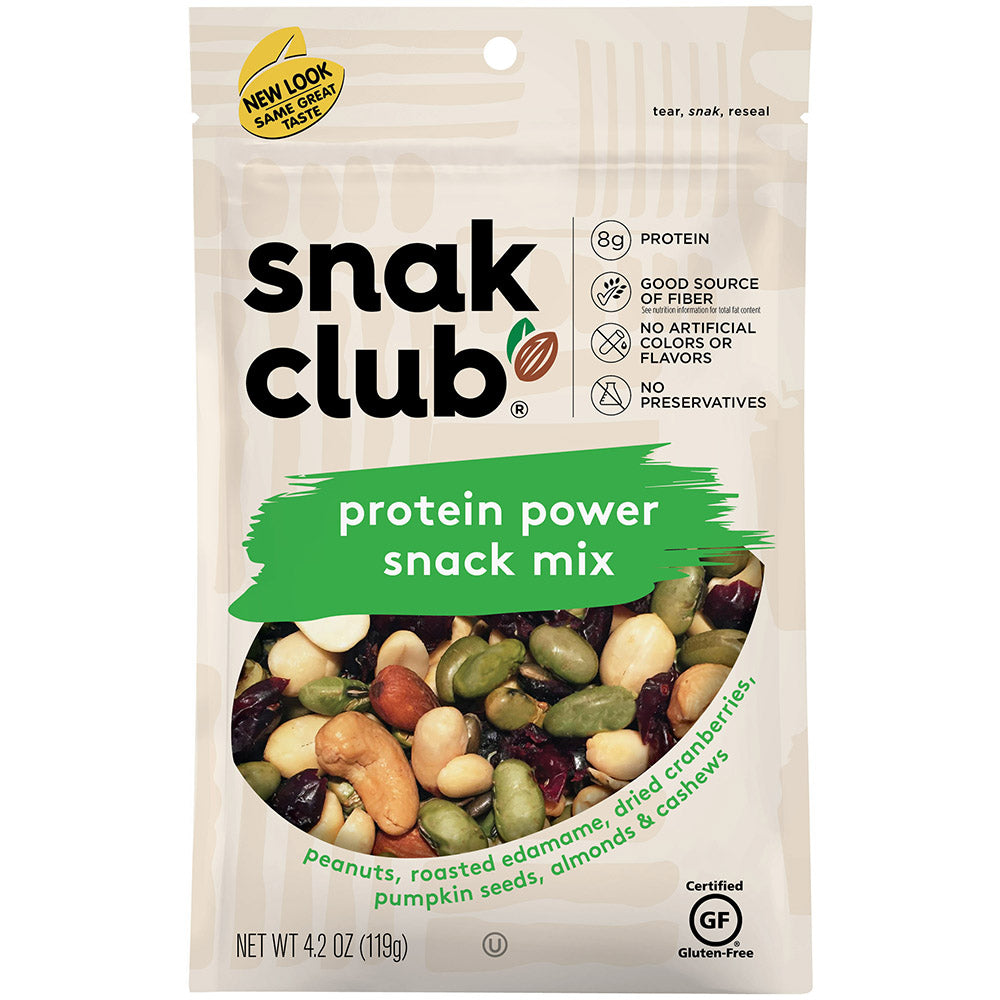Snak Club Protein Power Snack Mix, 4.2 Ounce Bag, Pack of 6