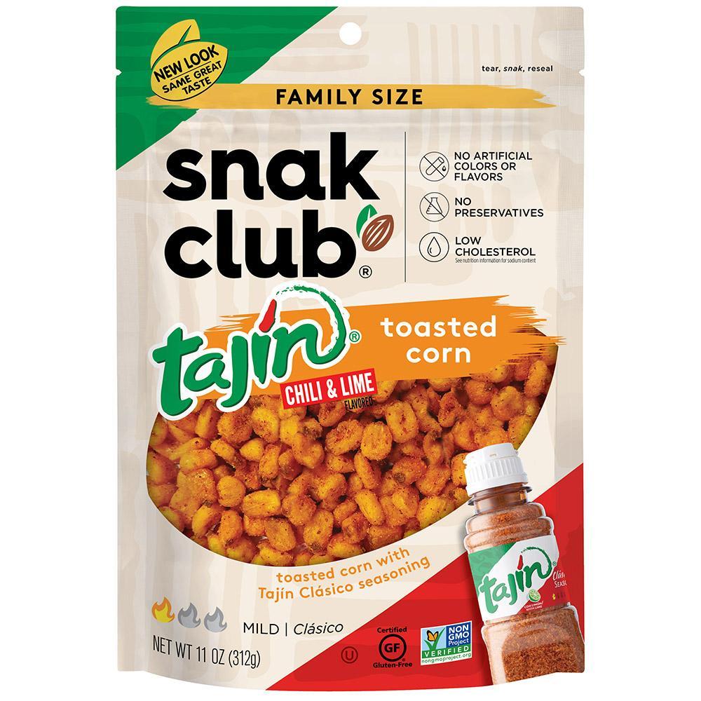 Snak Club Tajin Chili & Lime Seasoned Toasted Corn, 11 Ounce Bag, 1 Pack